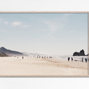 Neutral Beach Landscape wall art, Pastel Beach Print, Printable Beach Wall Art, Ocean Print, Coastal Wall Decor, Landscape Beach Photography