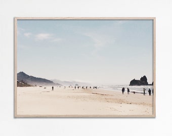 Neutral Beach Landscape wall art, Pastel Beach Print, Printable Beach Wall Art, Ocean Print, Coastal Wall Decor, Landscape Beach Photography