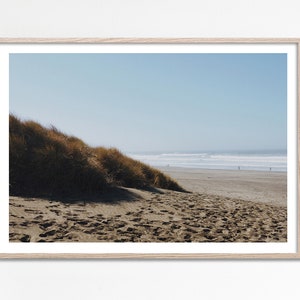 Neutral Coastal Art, Soft neutral beach print, Sand dunes, Ocean waves, waterfront poster, Beach house printable wall art, digital download