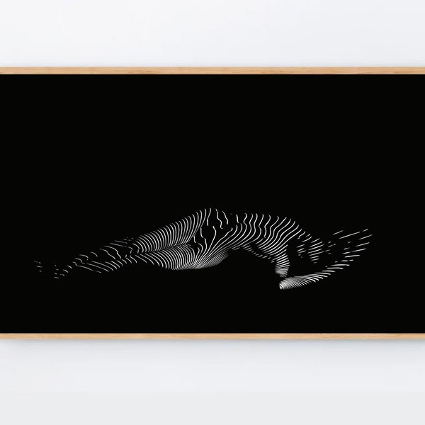 Samsung Frame TV Art, Black Samsung tv download, Nude Woman Samsung TV Frame, Striped Zebra woman image for tv frame, Abstract TV wallpaper