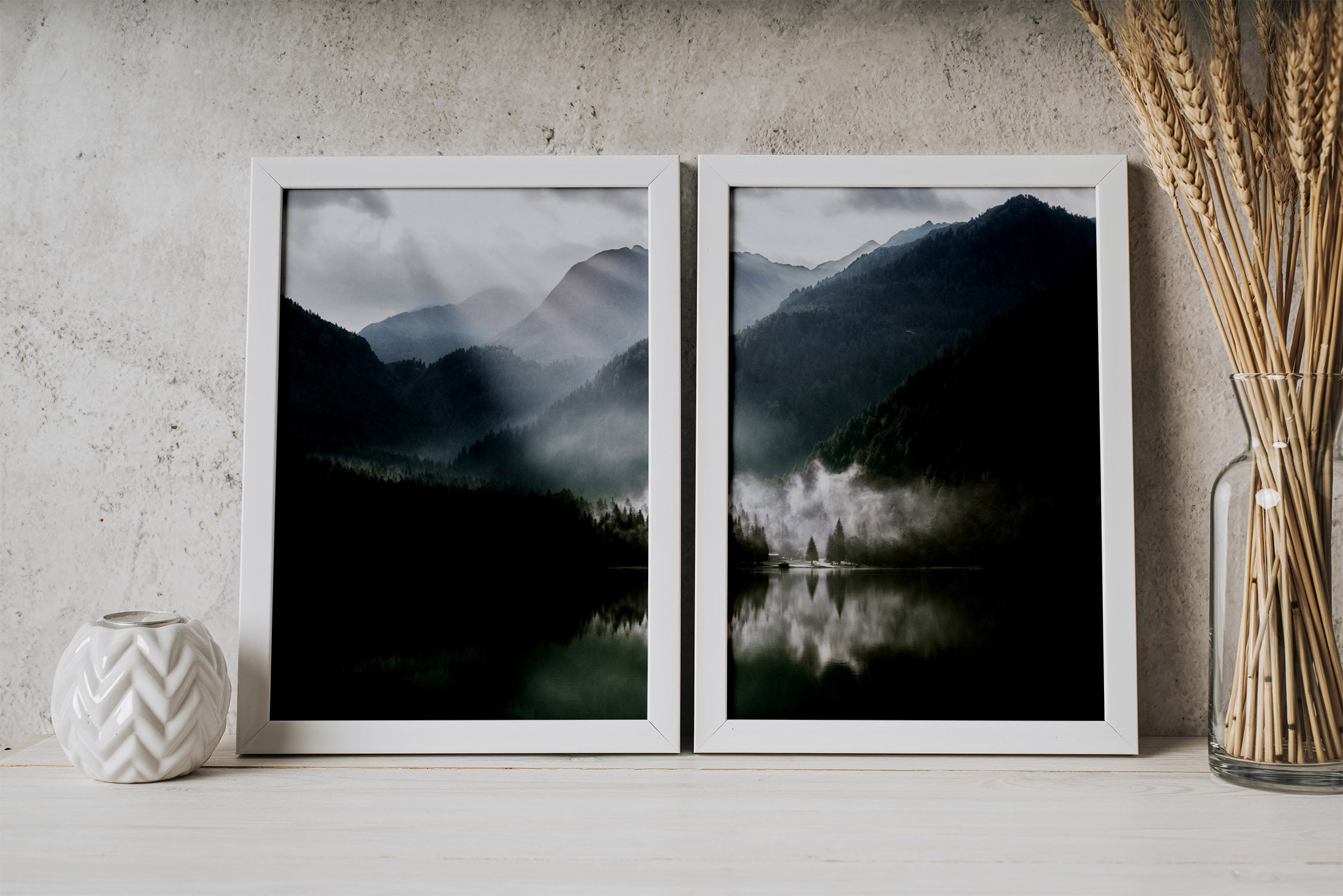 Mountain Lake Printable Wall Art Set of 2 Prints Nature - Etsy