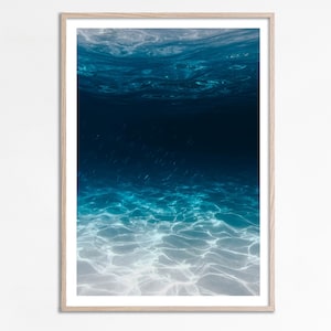 Unterwasser Fotografie Druck, Ozean Wandkunst Strand, Petrol Wandkunst, Unterwasser Poster, Unterwasser Ozean Wandbehang Download