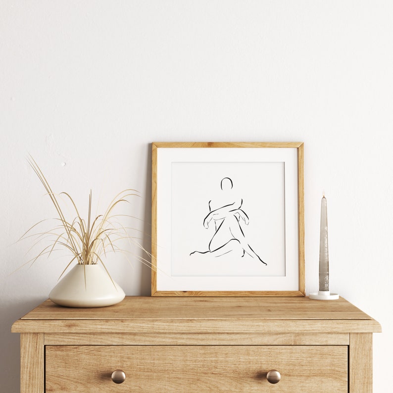 Aesthetic Poster Body Outline Line Art Body Drawing - Etsy