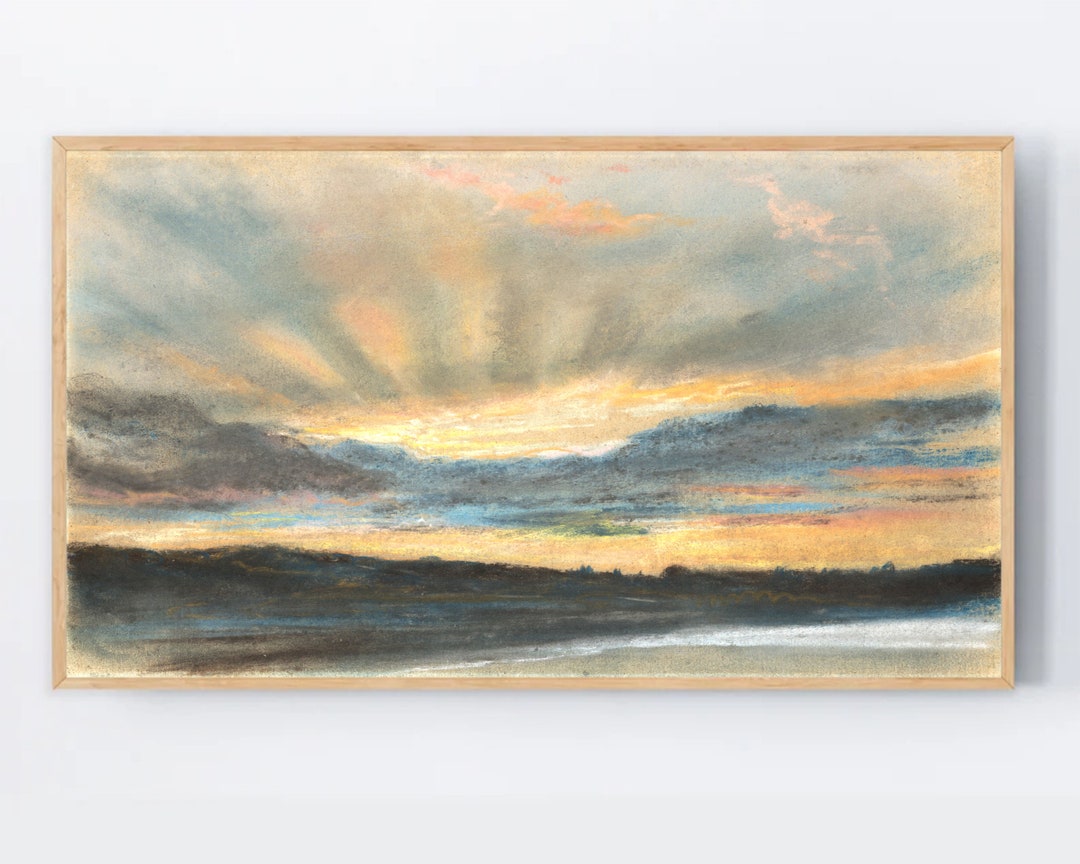 Calming Paintings for Samsung Frame TV Art, Sunset Painting, Relaxing ...