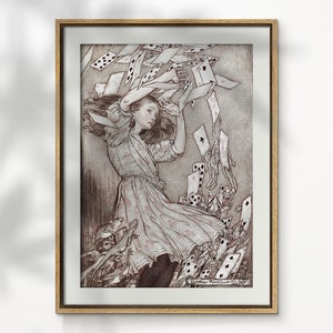 Alice im Wunderland Vintage Illustration, druckbare Wandkunst von Alice im Wunderland Plakat, Vintage Kinderbücher Drucke digitaler Download