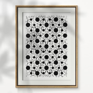 Mid Century Modern Geometric Shapes printable wall art, Monochrome Abstract Poster digital download, Contemporary Print Abstract Wall Art