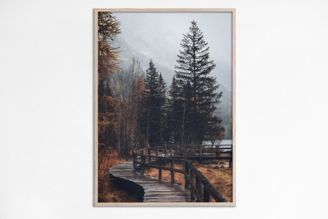 Fall Forest Print Autumn Landscape Print Lodge House Wall Decor, Autumn ...