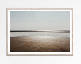 Beige Neutral Coastal Beach Print, Muted Beach print, Soft neutral tones relaxing wall art, Beach decor Digital download