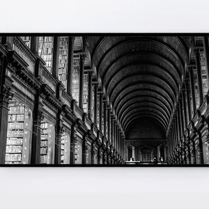 Samsung Frame TV Art Dark academia art Library czarno-biała fotografia do Frame TV, Stare książki Obraz intelektualny, Pobieranie cyfrowe