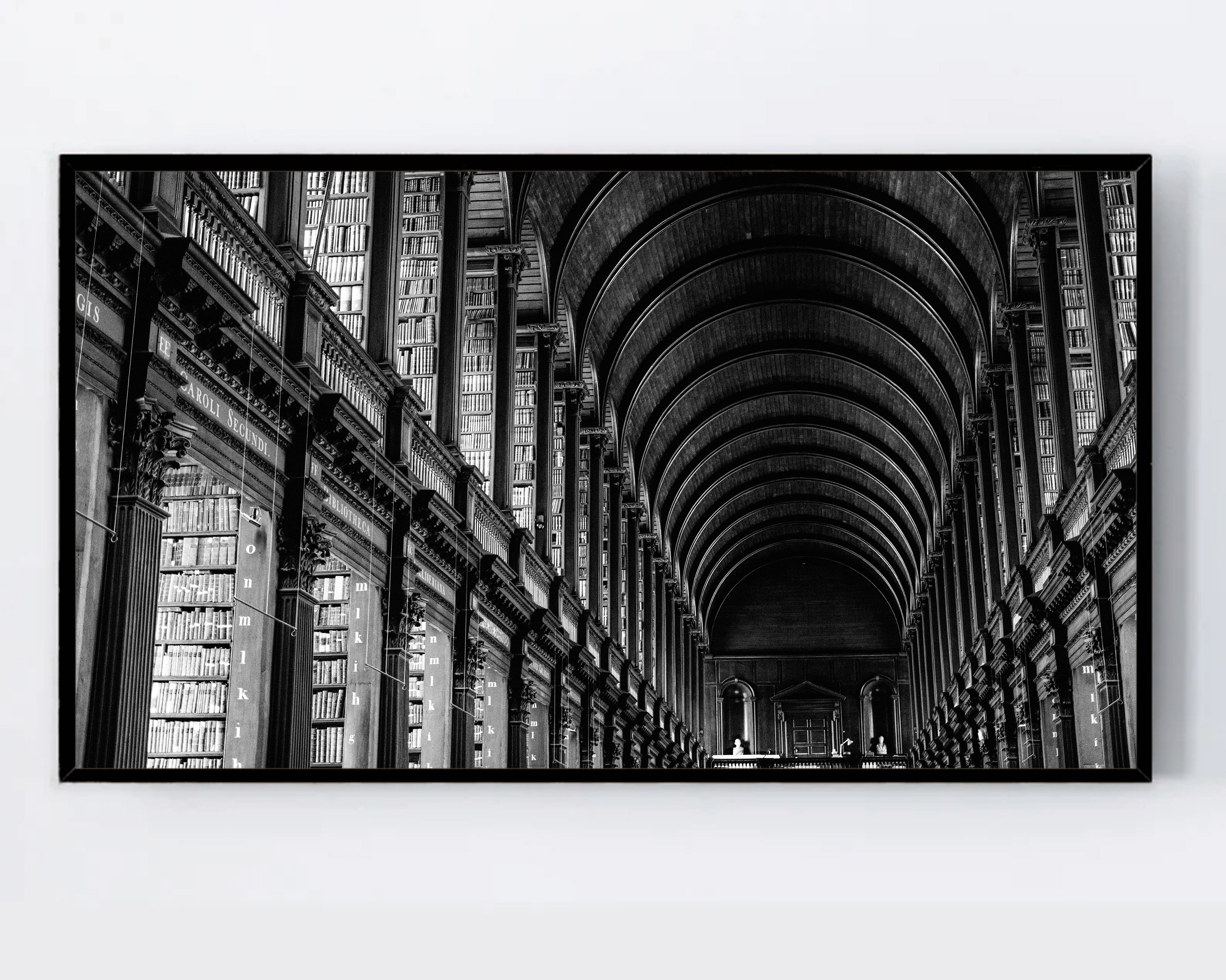 Samsung Frame TV Art Dark academia art Library black and white photography for the Frame TV, Old Books Intellectual image, Digital download