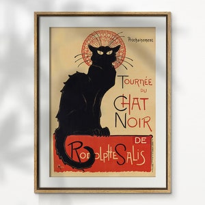 Black cat poster, Le Chat Noir Vintage poster printable wall art, Cat Noir, Cat wall art digital download, Black Cat downloadable art print