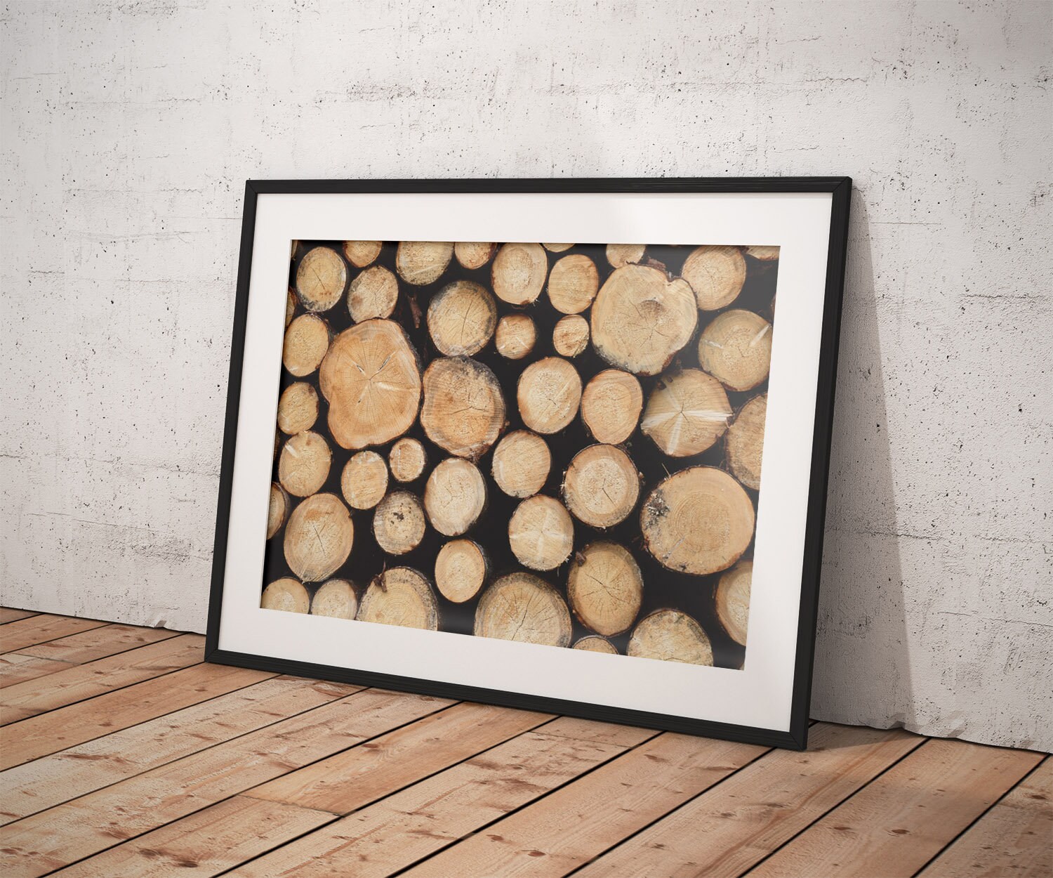 Log Print Design Wood Logs Photo Print, Rustic Wood Print, Wooden Log Pile Poster ...