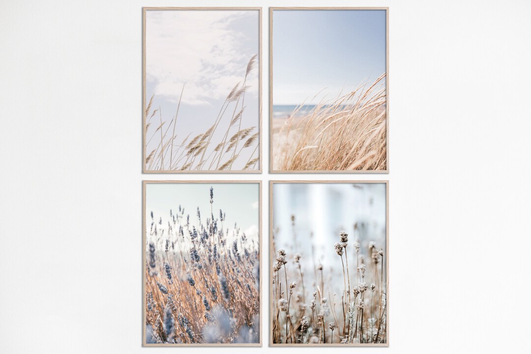 Neutral Wall Art Botanical Prints, Gallery Wall Set of 4 Floral Prints ...