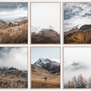 Nature print set of 6 printable wall decor rustic landscape gallery wall set of 6 piece wall art Mountain Prints set of 6 photography prints