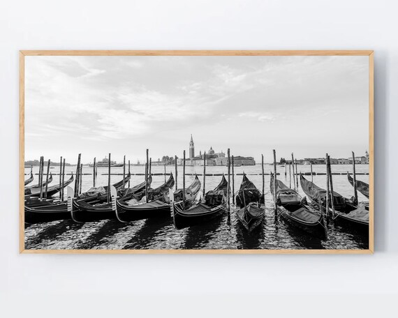Samsung Frame TV Art Italy Venice Black and White | Etsy