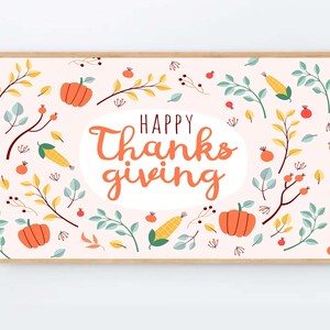 Colorful Thanksgiving Samsung frame tv art Thanksgiving Frame TV Art Happy Thanksgiving Samsung TV Frame cover Thanksgiving instant download