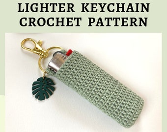 Lighter Bic Crochet Holder Pattern Keychain Keyring Digital Download PDF