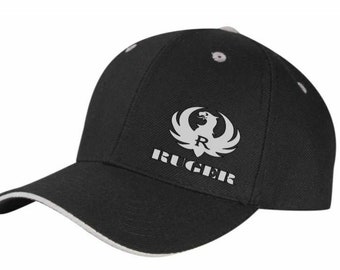 Ruger Logo Trucker Hat Pro Gun Embroidered Patch 2nd Amendment Cap Black & White Ruger Logo Trucker Hat Pro Gun Embroidered Patch 2nd Amendment Cap Black & White