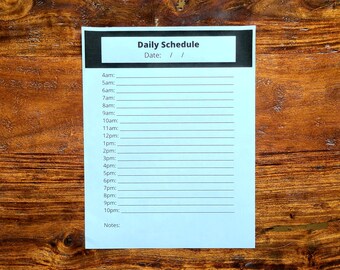 Daily Schedule Option 2- Hourly