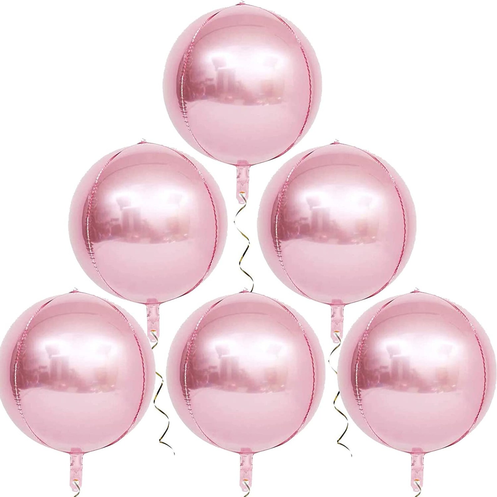 4D Balloons Decorations 6 Pcs Hangable Round Sphere Foil Etsy