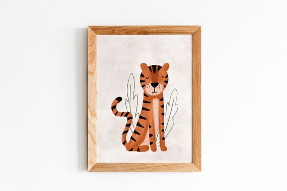 Little Tiger Digital Print | Safari Nursery Print | Jungle Wall Decor | Jungle Theme Digital Print | Tiger Digital Download