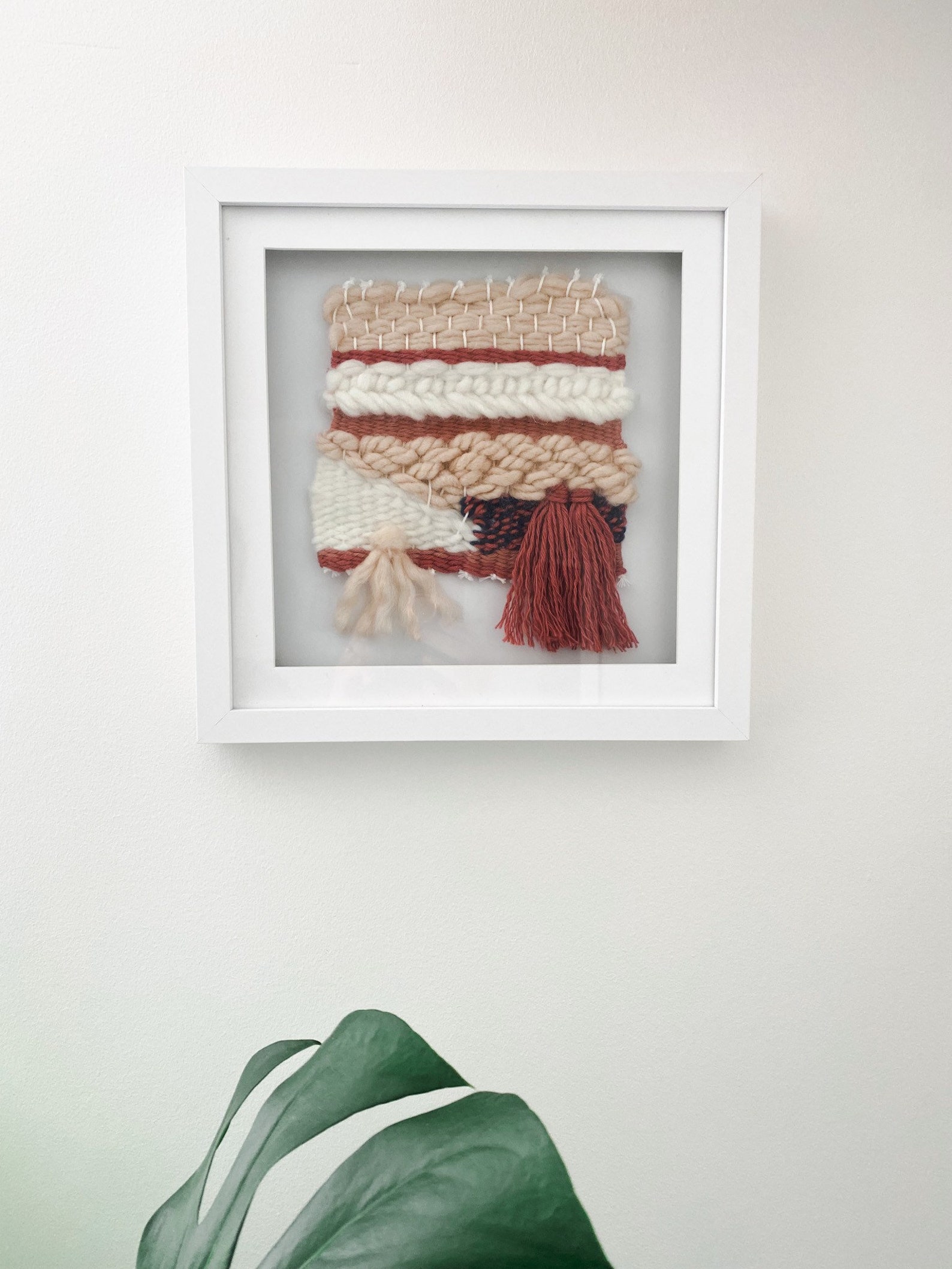 Framed Woven Art Fibre Art Handmade Tapestry Neutral Etsy