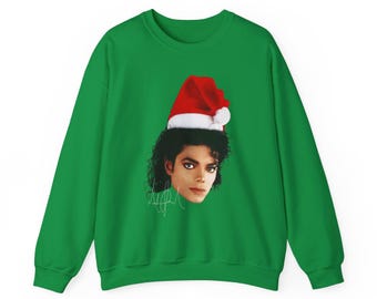 Michael Jackson Santa Hat Ugly Christmas Sweatshirt
