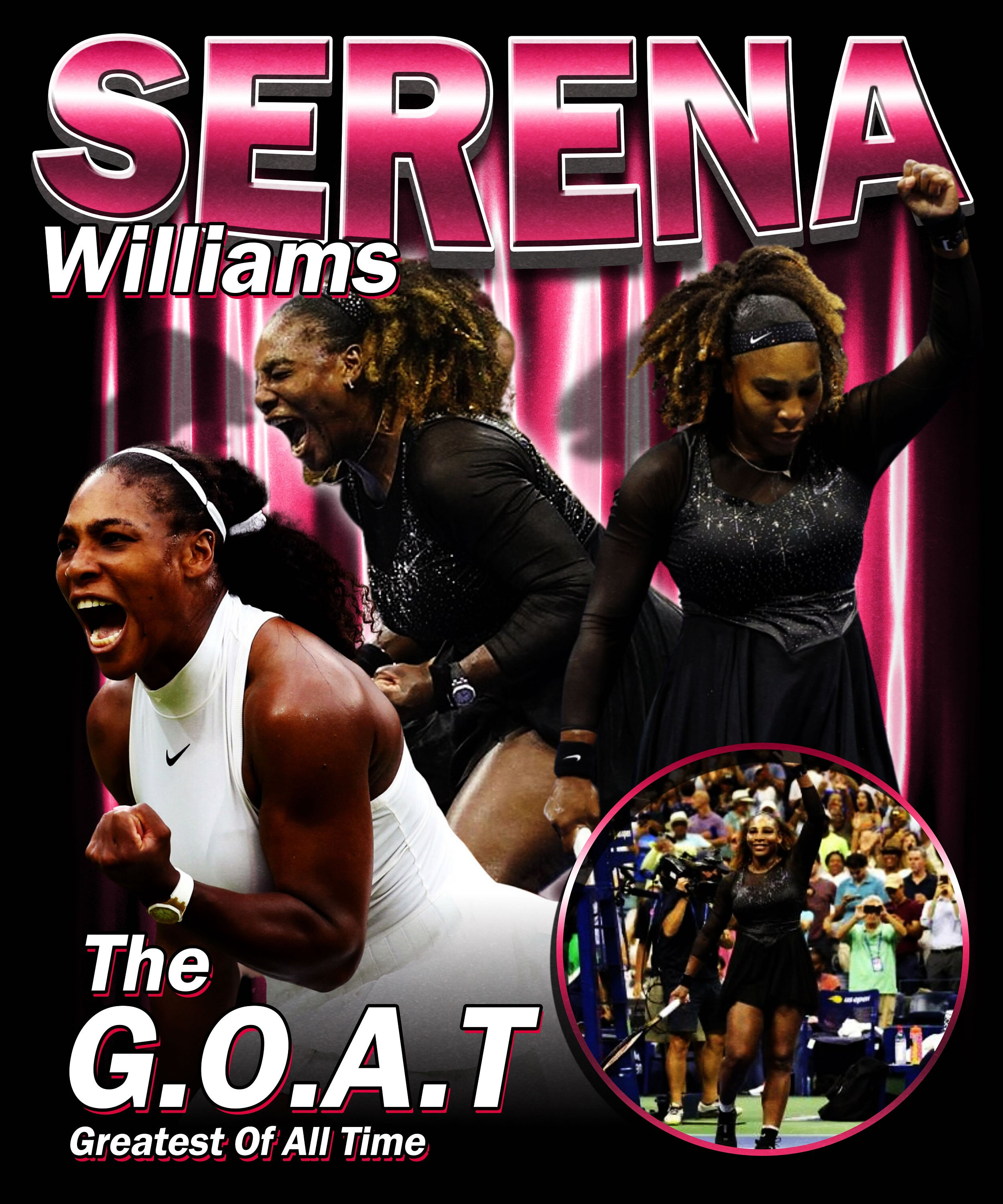 Digital Serena Williams the Goat Tshirt Design this is the Design You