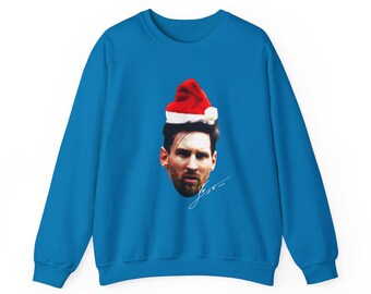 Lionel Messi Santa Hat Ugly Christmas Sweatshirt