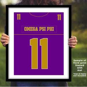 Omega Psi Phi 11 Q-Dog Jersey Digital Print Download Size 11x14 (Father&#39;s Day)