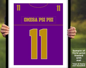 Omega Psi Phi 11 Q-Dog Jersey Digital Print Download Size 11x14 (Father's Day)