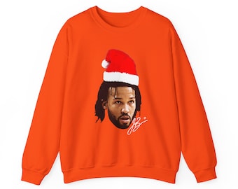 Jalen Brunson Santa Hat Ugly Christmas Sweatshirt Knicks