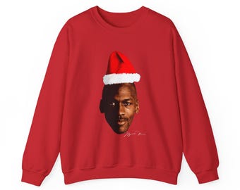 Michael Jordan Santa Hat Ugly Christmas Sweatshirt Bulls