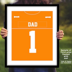 UT University Of Tennessee #1 Dad Football Jersey Digital Print Download Size 11x14 (Father&#39;s Day)