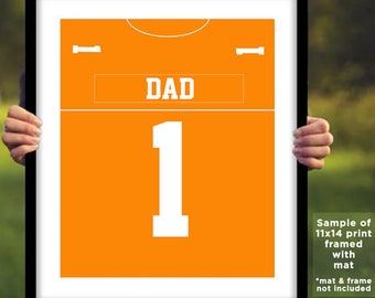 UT University Of Tennessee #1 Dad Football Jersey Digital Print Download Size 11x14 (Father's Day)