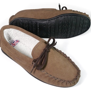 Handmade to Order: Ladies Brown Suede Sheepskin moccasin