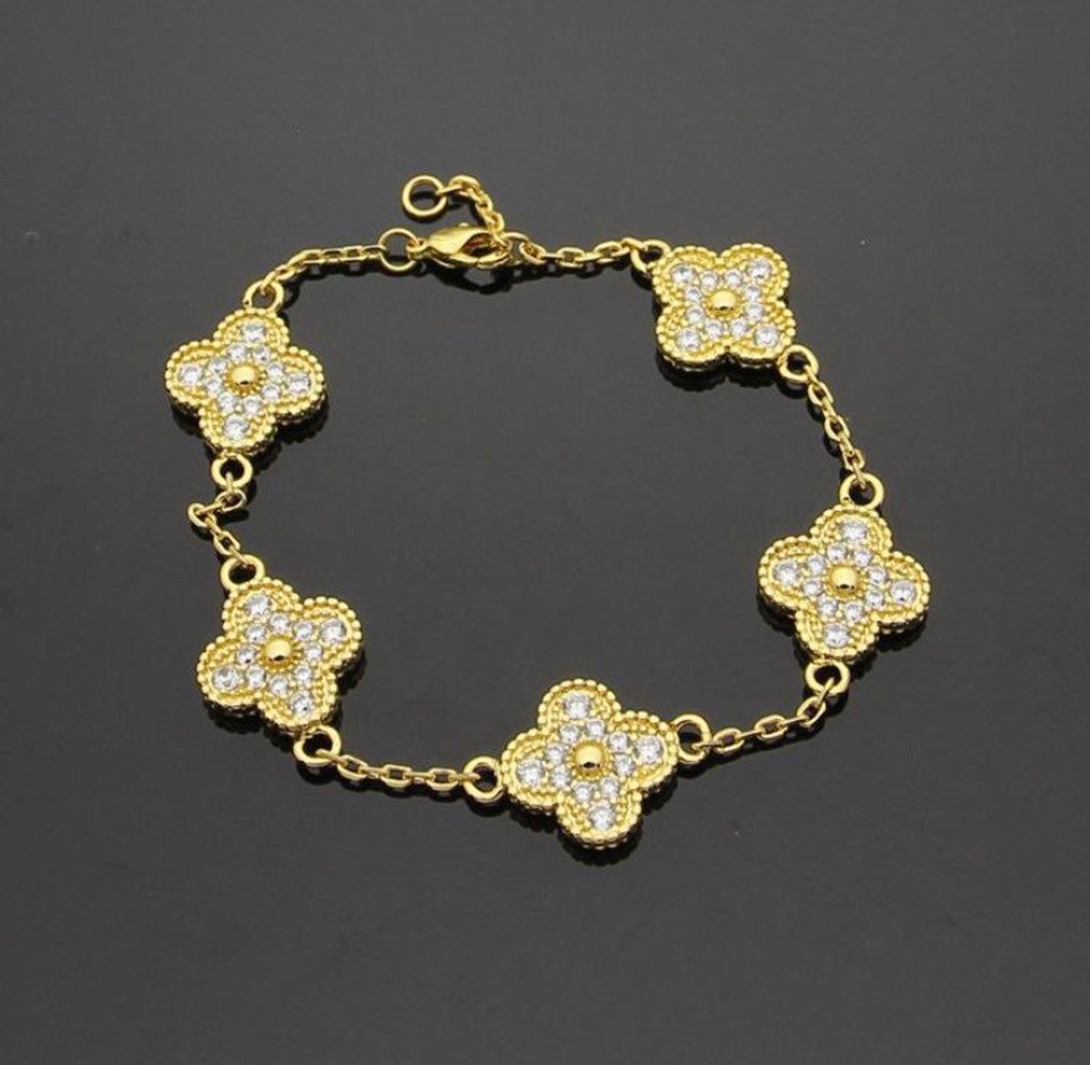 Van cleef four leaf clover designer bracelets Etsy