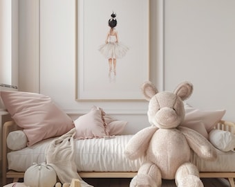 Ballerina Nursery Art Print: Baby Girl Dancer (Digital Download)