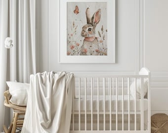 Hasen Kinderzimmer: Kaninchen Illustration (Digitaler Download)