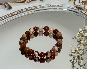 Handmade 8mm Goldstone Jasper Bracelet, Everyday Wear Warm Fall Vibe