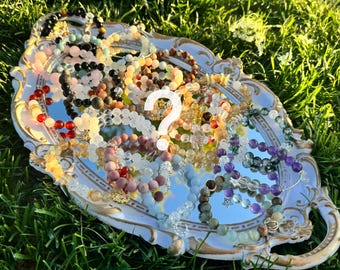 Mystery Blind Box with 2-3 Unknown Natural handmade DIY Styled Gemstone Beaded Bracelet 14kt,925 plate Charm YouPick Theme Customizable size