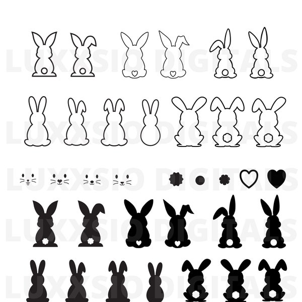 Easter Bunny Shape SVG,Rabbit DXF,Bunny Shape Svg,Outline Bunny Svg,Bunny Silhouette,Easter Bunny, Digital Download for Cricut,cutfile,eps