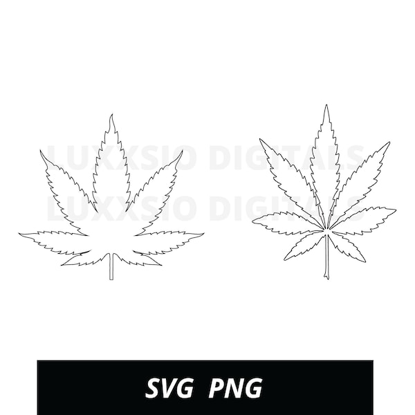 Outline Weed Leaf SVG, Marijuana Leaf Outline SVG, Outline Cannabis Leaf SVG, Hippie Svg, Boho Svg, Cricut, Decal, Marijuana Silhouette