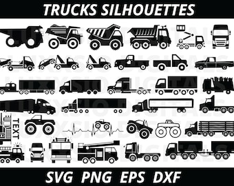 Truck Svg, Monster Truck Svg, Truck Silhouette, Truck Cut Files, Semi Truck Svg, Garbage Truck Svg, Construction Truck Svg, Farm Truck Svg,