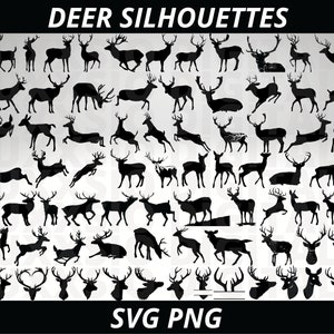 Deer Svg, Deer Silhouettes, Deer Cut File, Deer Antlers Svg, Deer Clip art, Deer Head Svg, Deer Skull Svg, Layered Deer svg, Cute Deer Svg