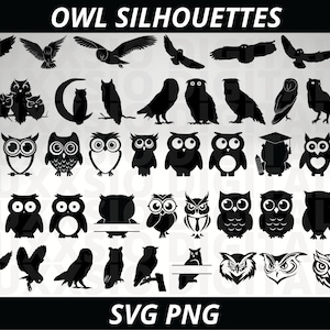 Owl Svg, Owl Clipart, Cute Owl Svg, Owl Png, Bird Svg, Owl Silhouette, Owl Printable, Svg Files for Cricut, Owl Monogram Svg, Owl Head Svg