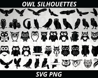 Owl Svg, Owl Clipart, Cute Owl Svg, Owl Png, Bird Svg, Owl Silhouette, Owl Printable, Svg Files for Cricut, Owl Monogram Svg, Owl Head Svg