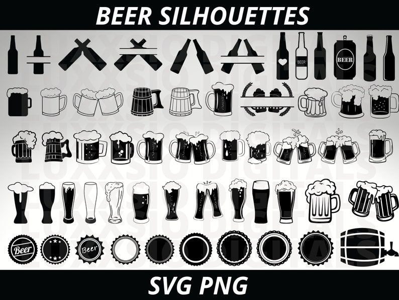 Beer Svg Silhouette, Beer Mug Svg, Beer Glass Svg, Beer Cheers Svg,beer