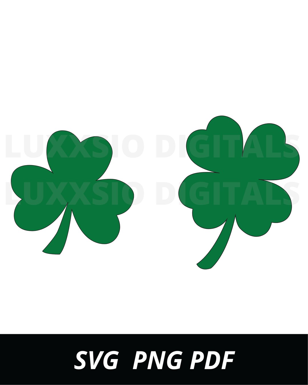 Clover　Line　 Clover day's Clover Svg, Shamrock Svg, Digital Files Svg, Png, Pdf, St
