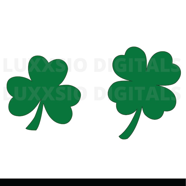 Trèfle Svg, Shamrock Svg, fichiers numériques Svg, Png, Pdf, St Patricks Day svg, Svg porte-bonheur,